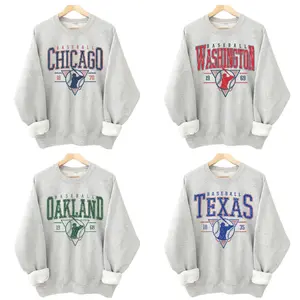 All Team Baseball Vintage Ash Grey Sweatshirt – Retro Sports Graphic Crewneck, Unisex Heavy Blend Pullover, Streetwear Aesthetic, Game Day Outfit, Fan Gift
