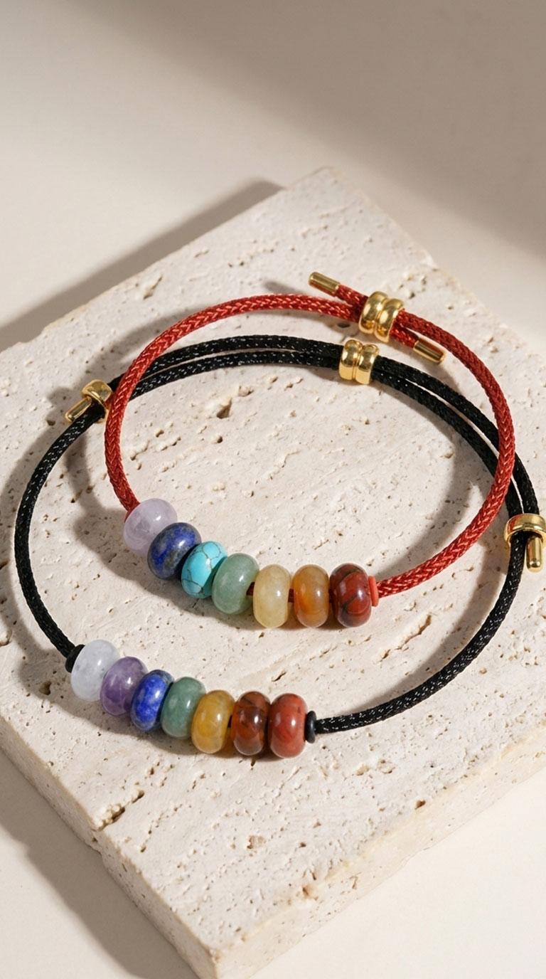 7 Chakra Bracelet Set for You & Your Pet Matching Energy Jewelry with Natural Stone Beads Adjustable Size Ideal for Pet Lovers