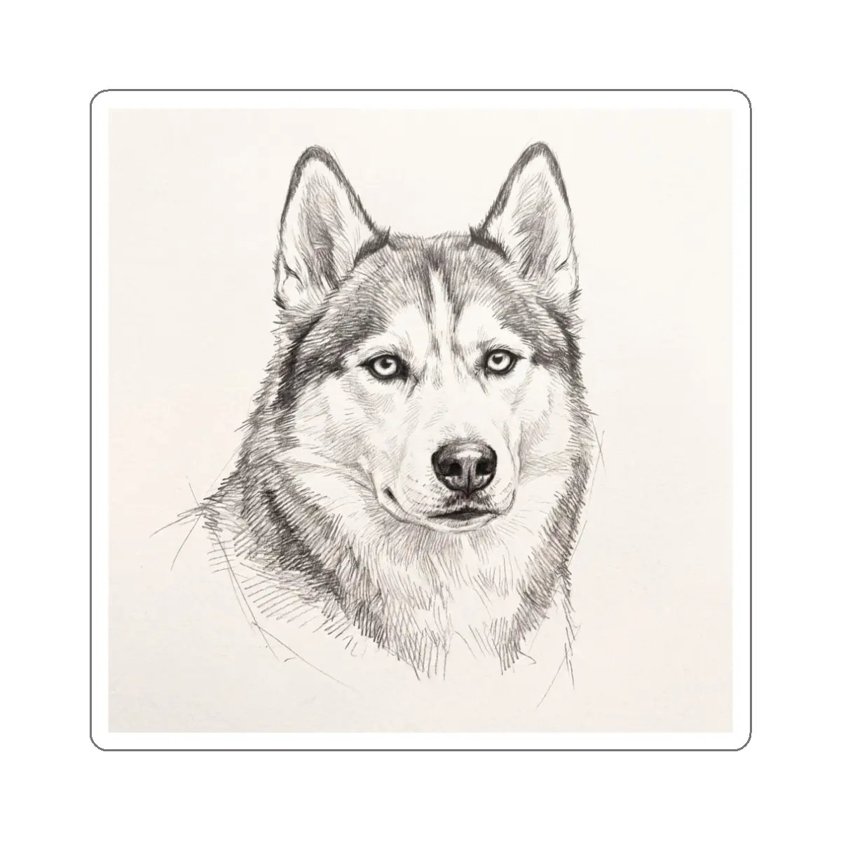 Siberian Husky Graphite Portrait Die-Cut Sticker, Pet Owner Decor, Dog Mom Gift | Tritan