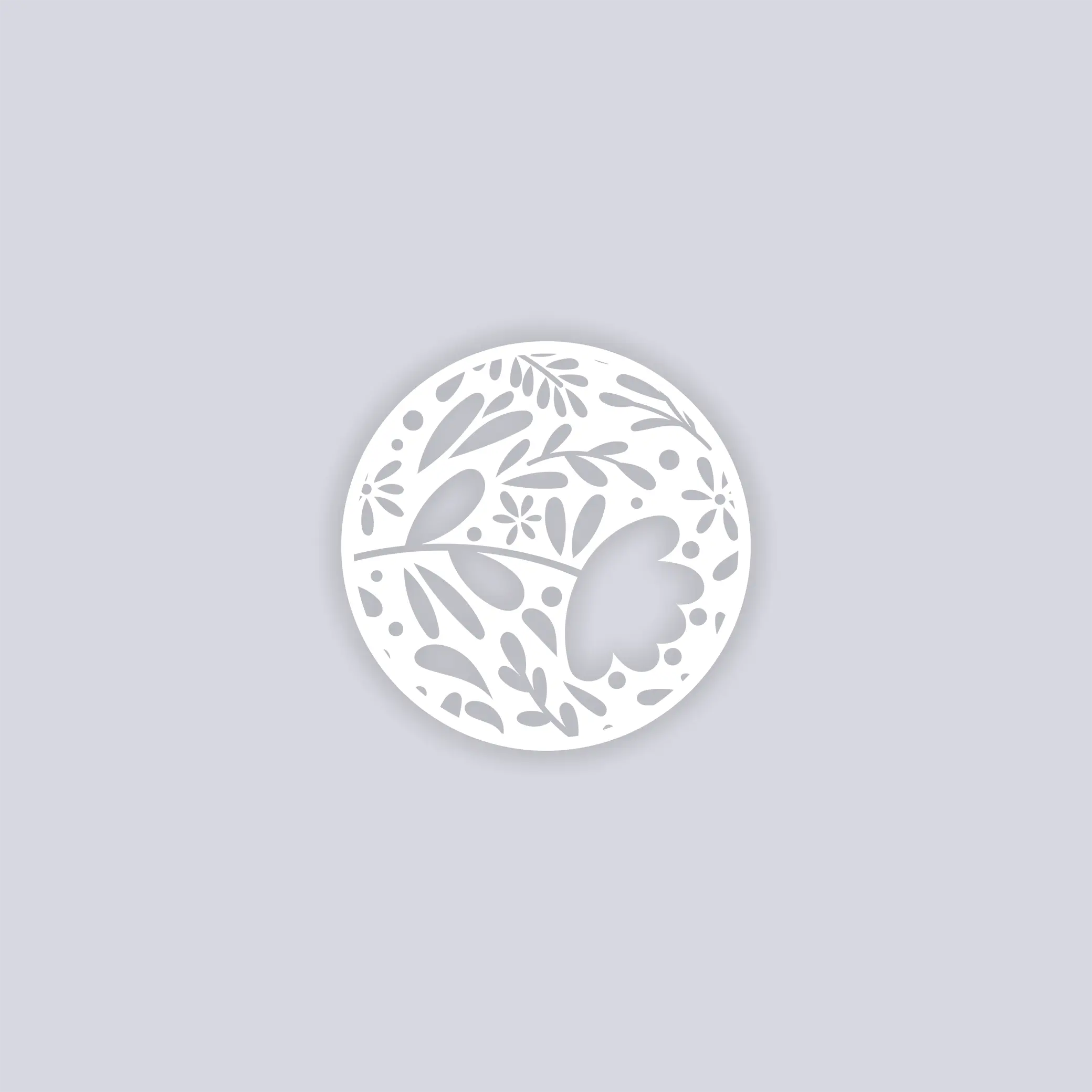 Floral Garden Circle Clay Stencil