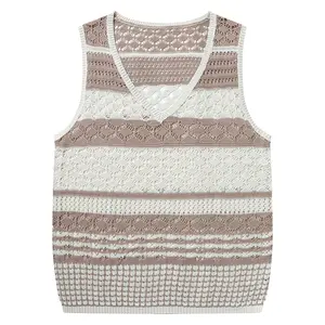 Grandclad Men’s Vintage Crochet Knit Vest Sleeveless Summer Tank Top Breathable Beach Vacation Boho Old Money Aesthetic Casual Streetwear