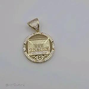 THE LAST SUPPER beautiful pendant with clear stone's gold-plated NO CHAIN