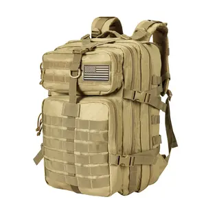 Himal Military Tactical Backpack - Large Army 3 Day Assault Pack Molle Bag Rucksack,40L (Khaki)Gift