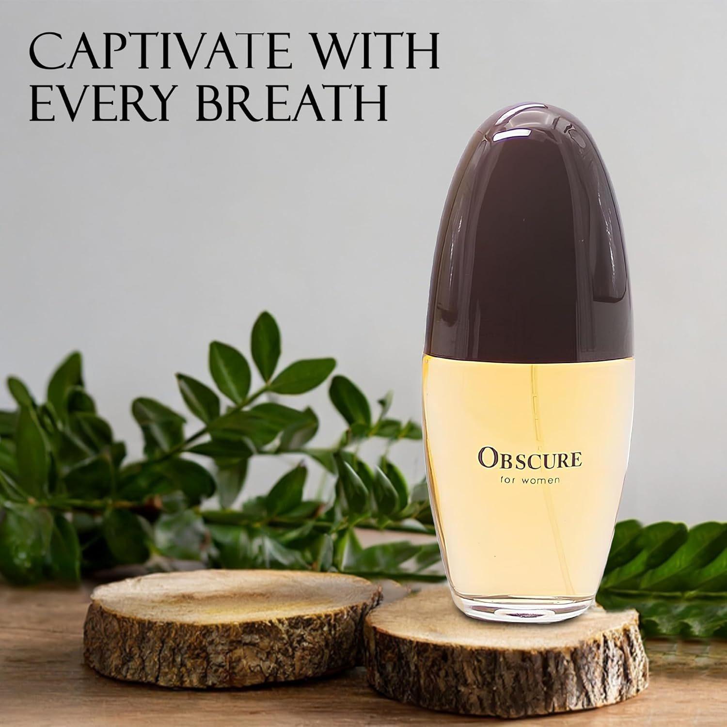 Obscure for Women Luxury Perfume Mysterious Floral Oriental Notes Long-lasting 3.4fl.oz 100ml Eau de Toilette Spray Elegant Day Night Scent Sensitive Beige Propylene Glycol Free Fragrance Concentration 1-2%