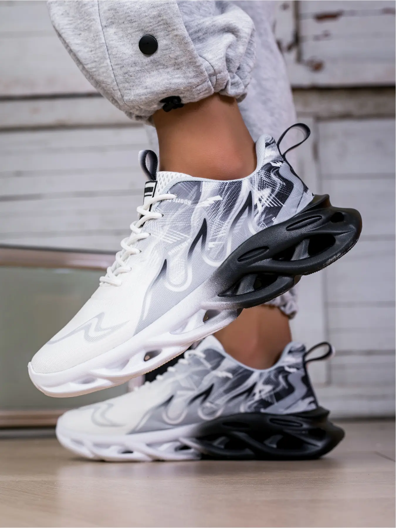 4-Color Trendy Casual Shoes Gradient Print Hollow Cushion Sole Breathable Fashion Sneakers Sports Shoes