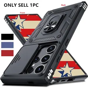 Armor Shockproof Case for Samsung Galaxy S25 S24 S23 S22 Ultra Plus Cover Ring Holder Slide Protect Cover Casing