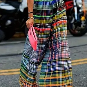 Plus Size Women's Long Pants, Casual High Waist Wide Leg Jeans, Comfortable Stretch Denim, Fall & Winter Fashion