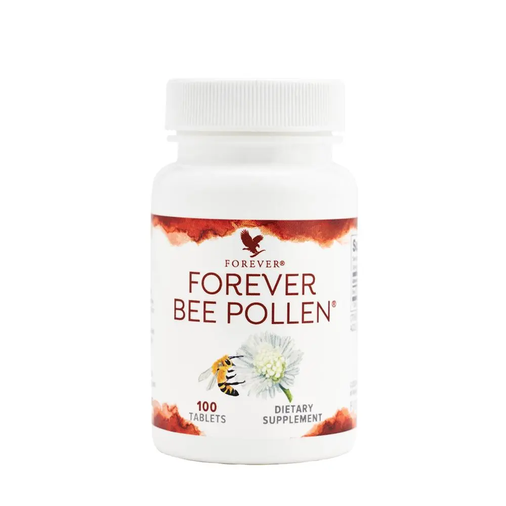 Forever Bee Pollen - 100 Tablets Natural Energy Booster with Bee Pollen Honey & Royal Jelly for Vegetarian Friendly Nutrition