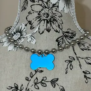 Bone Dog necklace: Blue Bone Dog necklace: Blue