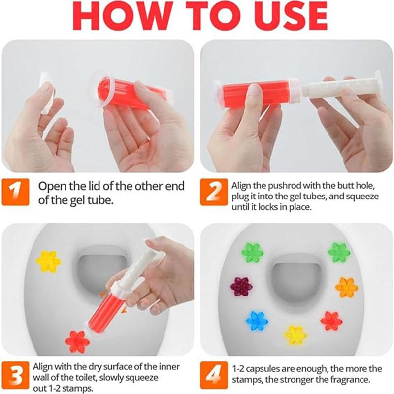 Automatic Toilet Gel Stamp Cleaner 42 Flowers Toilet Bowl Cleaning Gel Deodorizer Freshener Long Lasting Toilet Gel Stamps Bathroom Cleaner Toilet Cleaning Supplies