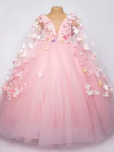 Children's dress princess dress fluffy tulle birthday host evening dress piano catwalk performance costume female Tulle Overlay Dress