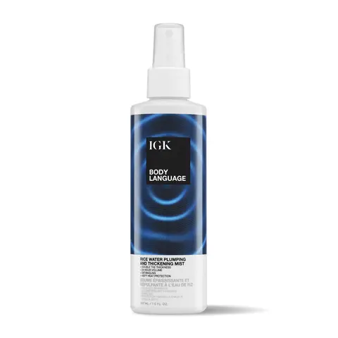 IGK BODY LANGUAGE Rice Water Plumpkin & Thickening Mist | Weightless Primer, Detangles + Hydrates | Vegan + Cruelty Free + Comfort | 207ml | 7 oz