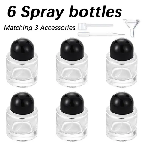 Portable Perfume Bottle Set, 6 Counts Spray Bottle with 1 Dropper & 1 Funnel & 1 Subpackage Tool, Travel Cosmetic Bottle for Women & Girls, Makeup, Cosmetic Makeup Accessory, Makeup Accessories, Cosmetic Tools, Makeup Container Set