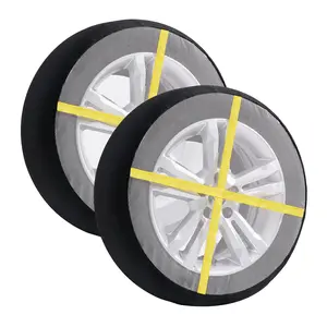 VEVOR Thickened Snow Socks for Tires, Full Coverage Tire Socks with Polyester Fiber, Snow Traction Tire Cover for Car, SUV, Pickup and Truck (Pack of 2)-Large