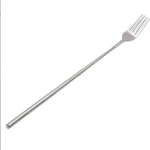 Stainless Steel Extendable Long Handle Fork, Adjustable 22.1-64.5 Cm, Ideal for BBQ Bread Grilling, Perfect for Home Dinner Fruit Desserts