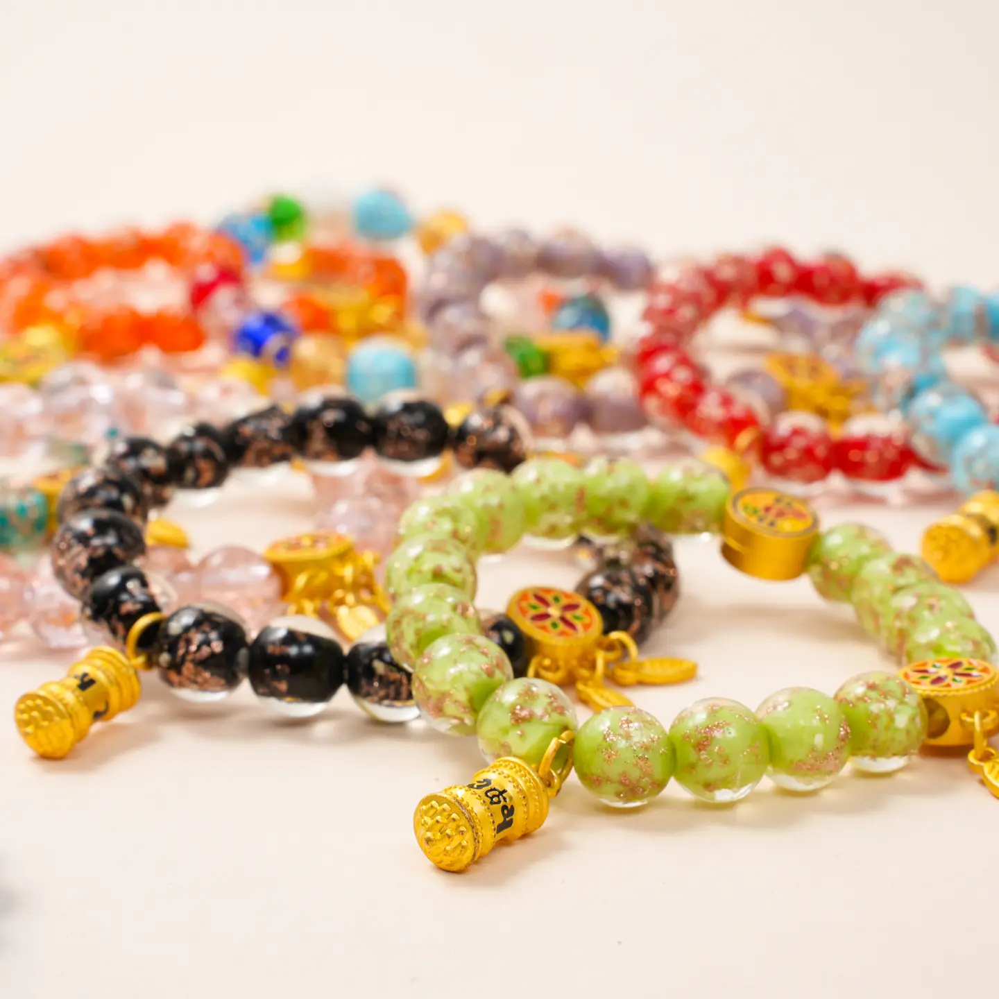 Handcrafted Multicolored Glass Gemstone Bracelet