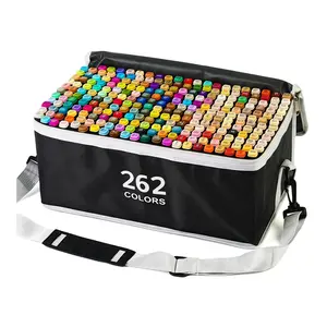 Dual-Tip Marker Pens Set, Double-Head with Broad & Fine Points, Quick-Drying Ink, Smooth Consistent Flow, 168/262 Colors, Arts & Crafts Drawing Supplies for Artists