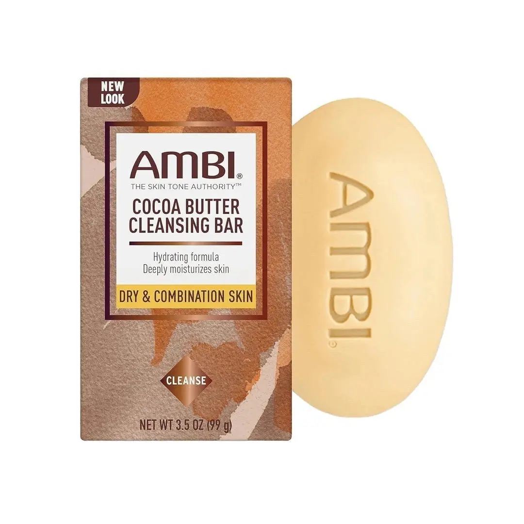 Ambi Cocoa Butter Moisturizing Soap Bar, Gentle Daily Body Cleanser for Dry and Sensitive Skin, 3.5 oz, Moisturizer, Body Care, Hydrating, Bar Soap, Sudsy Cleaning, Cleansing, Wash Daily, Body Wash