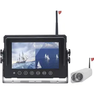 Digital Wireless 7" Monitor Forklift Front View Camera Magnetic 9600mA Battery