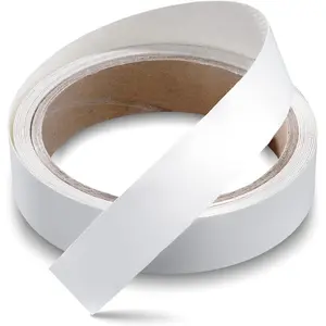 White Melamine Edge Banding Tape 5/8 inch x 10 ft, Easy Application Iron-on Veneer Edging for Cabinet Plywood Repairs Furniture Restoration