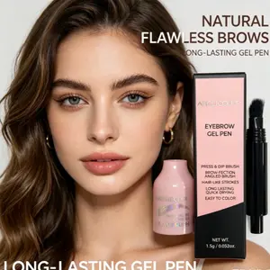 Updated Brow Gel Press-On Fine Brush Head, Waterproof Non-Transfer Wild Brows, Long-Lasting Natural Look, Easy Application