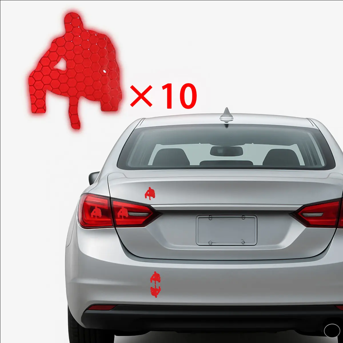 10-Pack Funny Reflective Mini Universal Car Stickers, Stylish Car Merch, Waterproof Vinyl Decal Stickers for Rear Window & Bumper, Universal Car Sticker