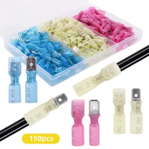 A Set of 150 Pcs Spade Connectors,Heat Shrink Spade Terminals 22-10 AWG,Wire Connectors Male and Female,Widely Used in Household Electrical Wire Connections,Tools & Hardware