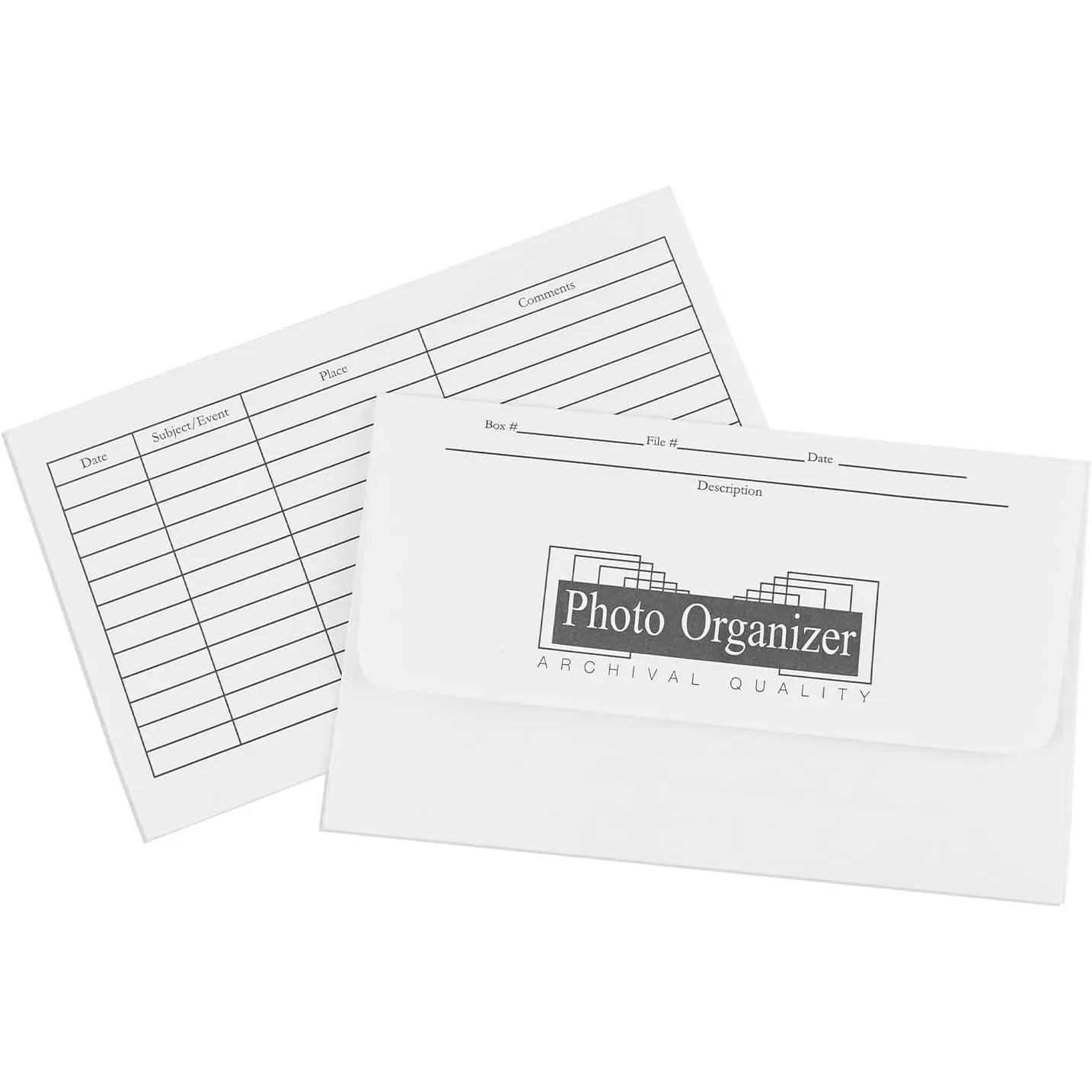 White Acid-Free 4x6 In Photo File Envelopes - 2 Pack (25 Each) Photo Organizer for Postcards, Greeting Cards