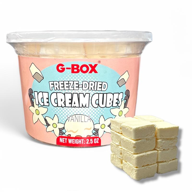G-Box Freeze Dried Ice Cream Cubes in Air-tight Sealed Container | Vanilla | Chocolate | Snack Dessert