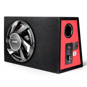 VEVOR Subwoofer Bass Package, 12 in, 245W RMS, Complete Car Audio Subwoofer and Amp Package, with Loaded Enclosure, Built-in Amplifier, and Wiring Kit, Slim Trapezoid , Compact for Car Audio Systems