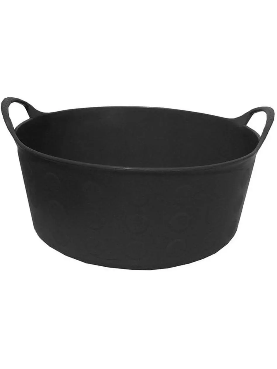 Tuff Sturdy Compact 4gal Flexible Plastic Short Flex Tub - Tuff Stuff Products 458191251, Black S4-Bk Home Care Supplies Bucket, Uv Heat Proof