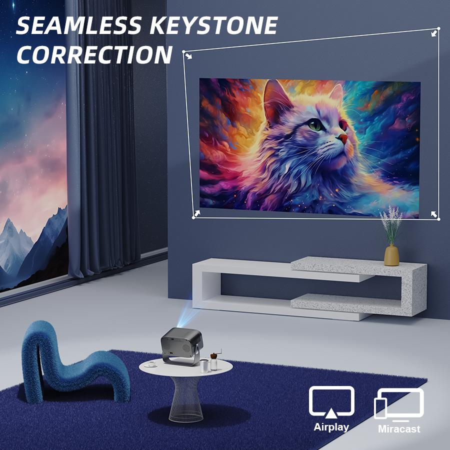 2026 upgraded black projector, Father’s Day gift, supports 4K/1280p HD Bluetooth projector with built-in speakers, portable summer outdoor mini movie projector, compatible with laptops, smartphones, smart TVs, Xbox, PS5, ideal birthday gift, USB flash dri