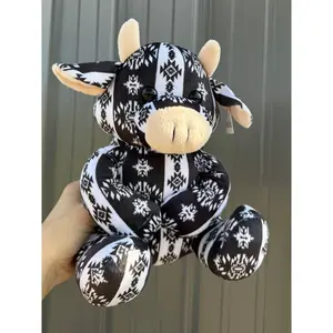 Black Aztec Sitting Cow Plushie