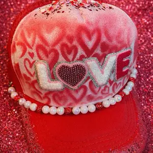 Hand-Painted LOVE Trucker Hat Valentine’s