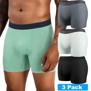 CATTIBOR 2-3 Pack Men Ice Silk Underwear With Ball Pouch,Mens Trunk Underwear,Men's Cool Breathable Mesh Underwear,Men Quick Dry Shorts,Mens Underwear For Daily Life