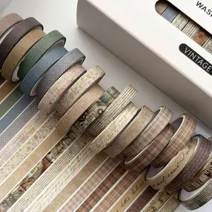 20 Rolls Thin Paper Tape, 7mm X 3m, Multiple Patterns, Self-Adhesive Craft Tape, DIY Decorative Stickers, Gift Wrapping, Scrapbooking