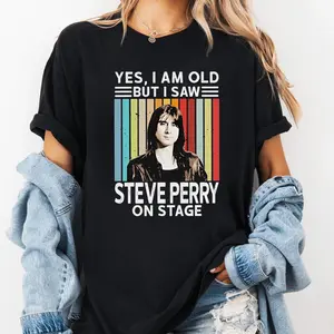 Classic Rock Retro Vintage Shirt, I Saw Steve Perry On Stage Gift for Old School Music Fans, 80s Aesthetic