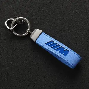 Luxury Genuine Leather Keychain Car Key Ring Holder Jewelry Custom Gift For BMW car Accessories