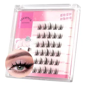 Bershnor Self Adhesive Manga Individual Lashes Extensions False Eyelashes DIY Press On Lash Clusters No Glue Needed Spikey Clusters Lashes