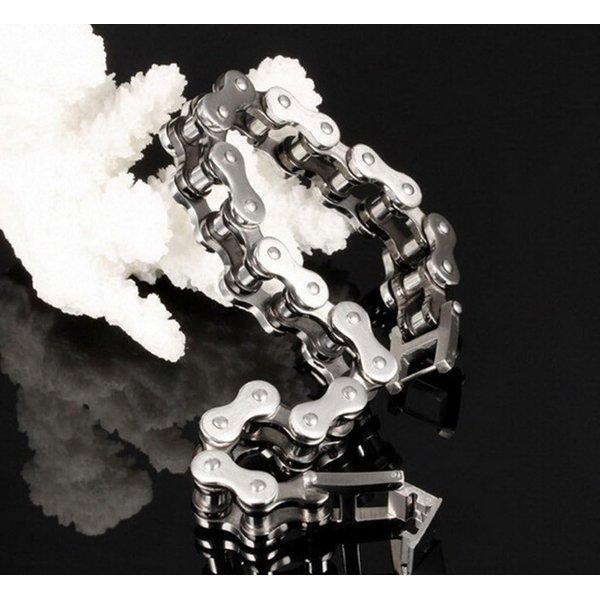 Mens Bikers Bracelet Stainless Steel Motorcycle Bike Chain Bracelets 8.4 Inch