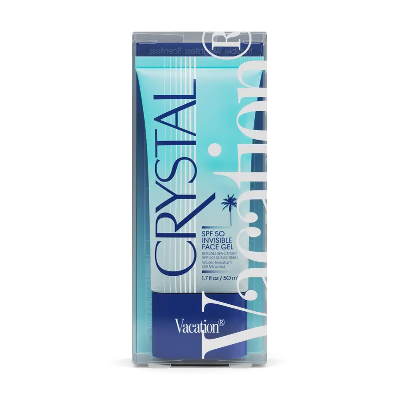 Crystal SPF 50 Facial Sunscreen Gel - Broad Spectrum, Clear, Invisible, Fragrance-Free, Hydrating, Water-Resistant, Vegan, Smooth, Moisture-Boosting, Nourishing Facial Primer UV Protector