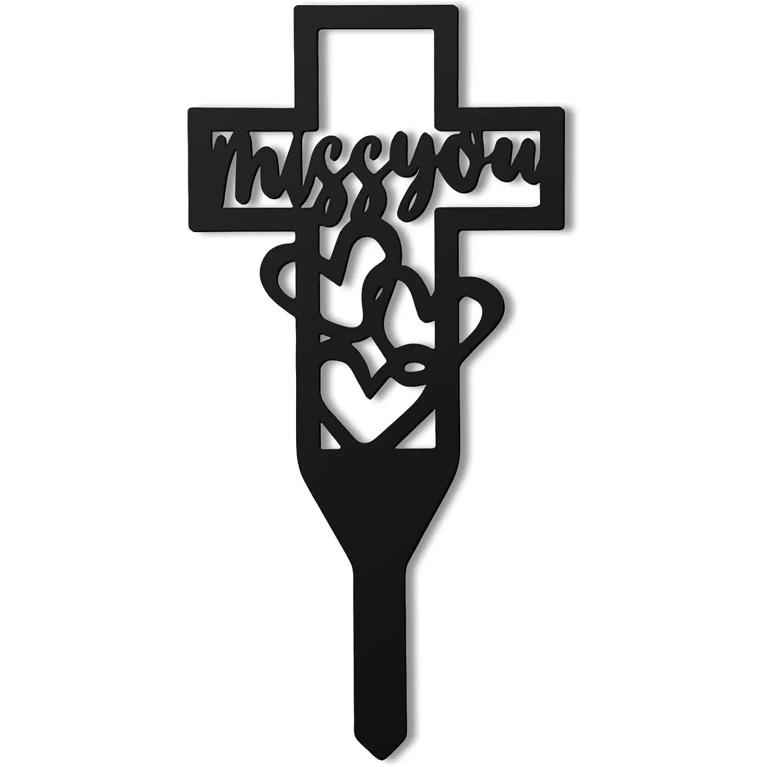 Cemetery Decorations for Grave Cross Grave Markers for Cemetery Decoration Memorial Gift Memorial Stakes I Have an Angle in Heaven Sympathy Stakes for Garden(Miss You)