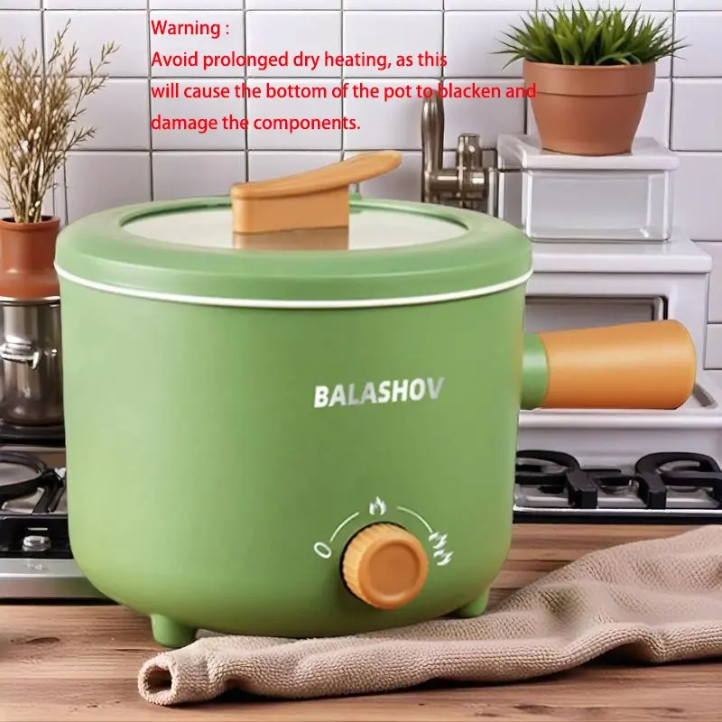 1 Count Portable Multifunctional Non-Stick Mini Electric Pot with Lid, Fast & Convenient for Meal Preparation, Suitable for Travel, Camping & Dormitory Use