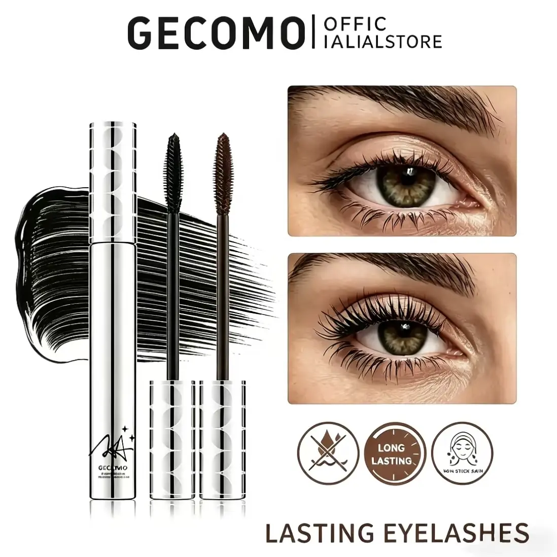 Metal Wand Tubing Extensionist  Mascara Long-wearing, Lengthening Curling Volumizing, Lightweight Clump-Free Fluffy Lashes, Smudge-Proof No Spider Lashes, Cruelty Free & Paraben Free Eye Makeup, Perfect Holiday & Mother's Day Gift