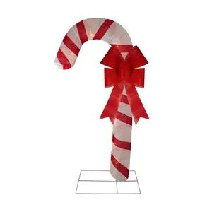 Northlight 72" Pre-Lit Red & White Glitter Candy Cane Decor Northlight 72" Pre-Lit Red & White Glitter Candy Cane Decor