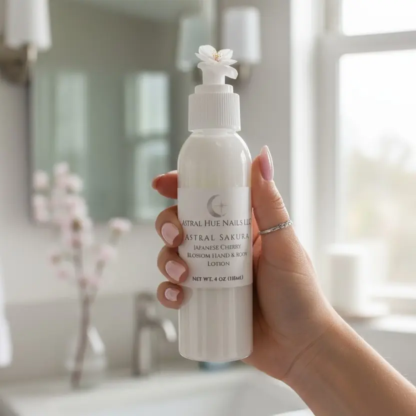 Handcrafted Hand & Body Lotion | Small Batch Daily Hydration | Astral Sakura, Lavender, Geranium, Unscented | Moisturizing Cuticle & Hand Cream (4 oz) Body Care Cherry
