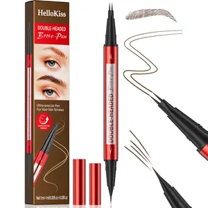 Double-ended eyebrow pencil - a five-minute eyebrow shaping pencil that creates natural, full brows, precisely outlining individual hair-like lines, providing long-lasting color, and suitable for all eyebrow shapes.