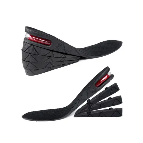 Men’s & Women’s Invisible Height Increasing Insoles, 1-Pair PU Synthetic Breathable Thick Cushioned Supportive Insoles & Heel Liners with Removable Multi-Size Universal Inserts, All Seasons Sports Use