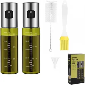 2 count Oil Sprayer For Cooking,Olive Oil Sprayer,Light-Proof 100ml  Oil Dispenser For Kitchen,For Kitchen Gadgets, Air Fryer,Salad, Frying,Bbq