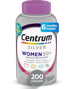 Centrum Silver Women's Multivitamin for Women 50 Plus, Multivitamin/Multimineral Supplement with Vitamin D3, B Vitamins, Non-GMO Ingredients, Supports Memory and Cognition in Older Adults - 200 Ct